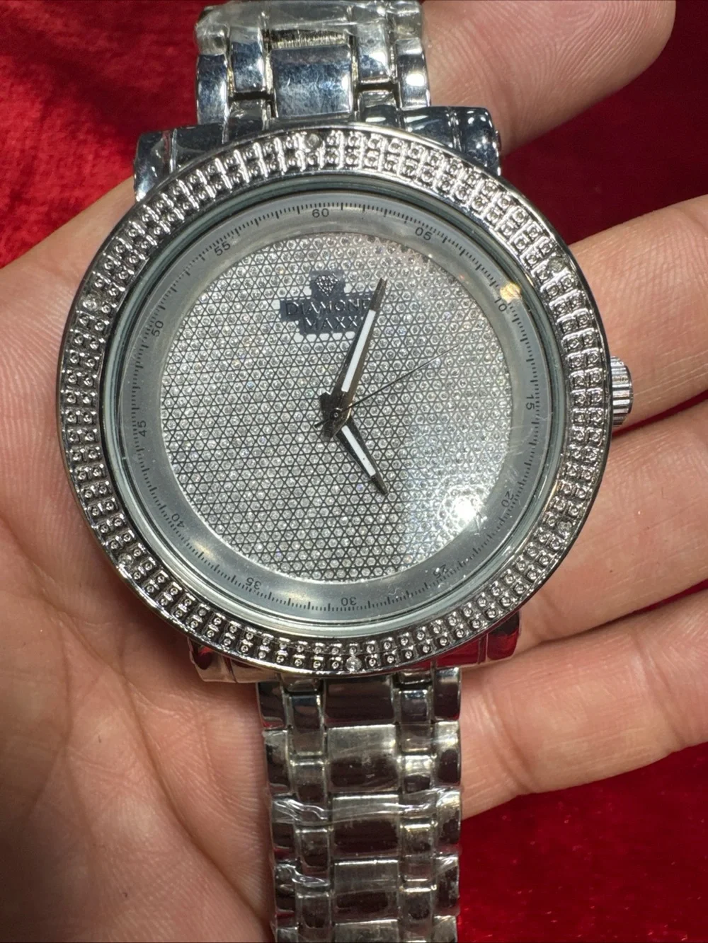 Diamond Maxx Genuine Diamond Watch Stainless Steel Not Working Missing Band Pin